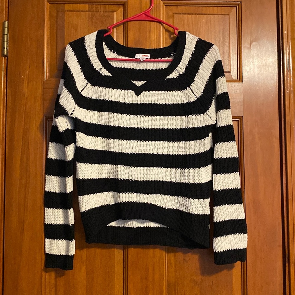 BONGO Black & White Striped Sweater